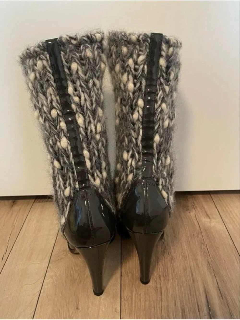 Chanel Knit High Heels Boots